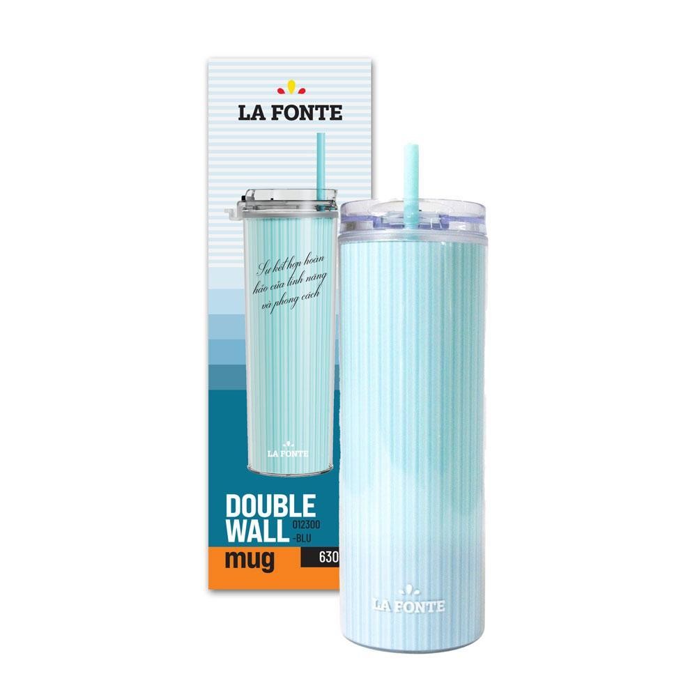 Ly nhựa 2 lớp ống hút La Fonte 012300 – 630ml – KM